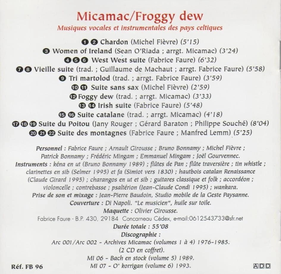 🌟 CD Zeldzaam: Micmac/Froggy dew - Trésor des musiques celtiques à saisir🍀 – photo 2